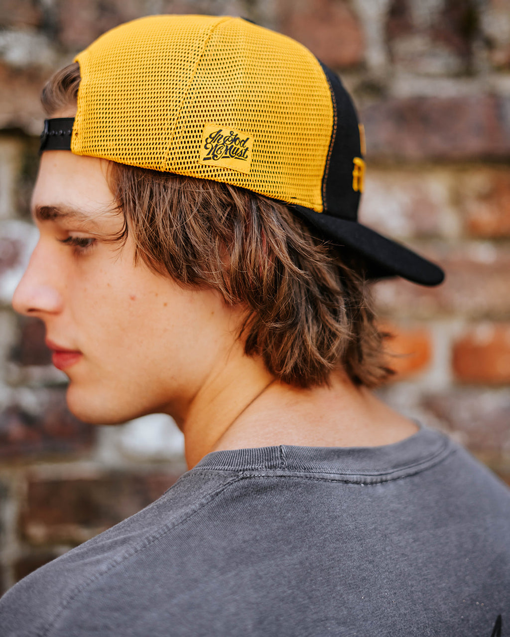 Black and yellow hat online