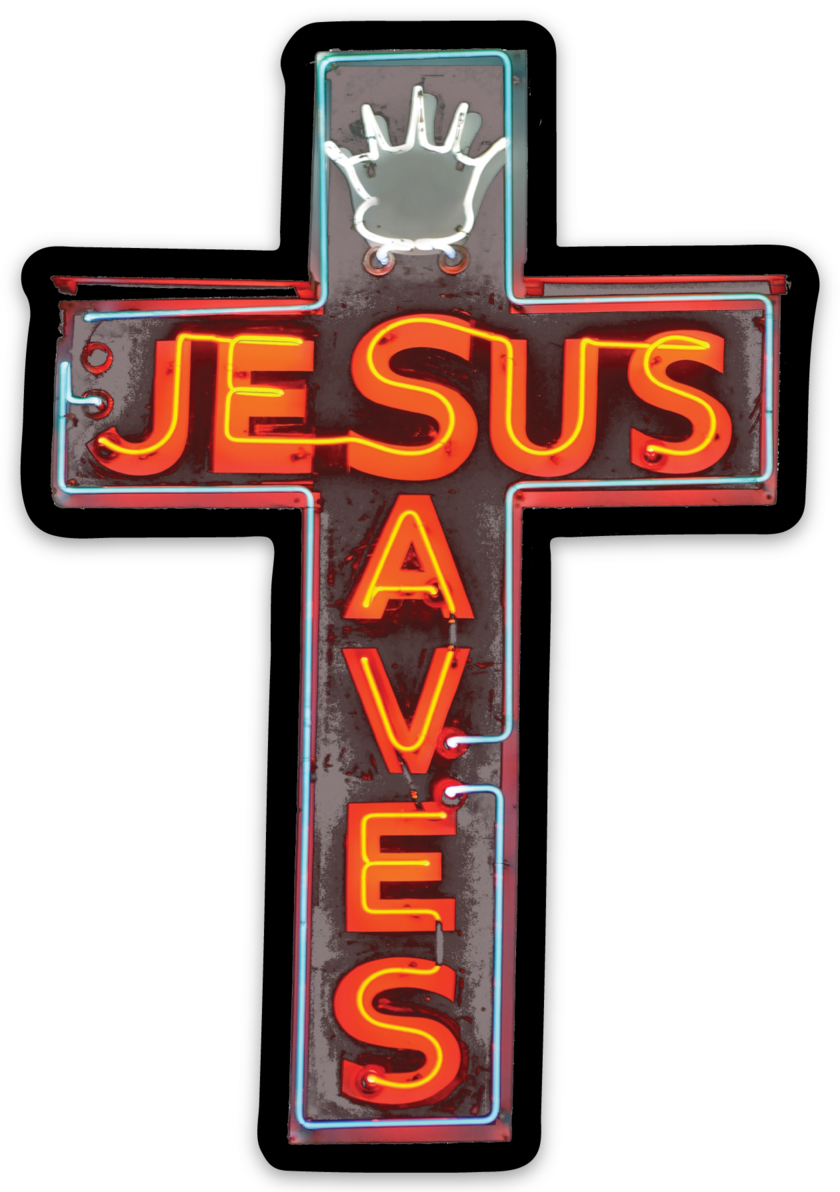 Jesus Saves Sticker In God We Must 8598