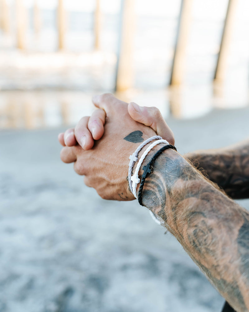 Infinity Cross Bracelets-Black/White/Gray