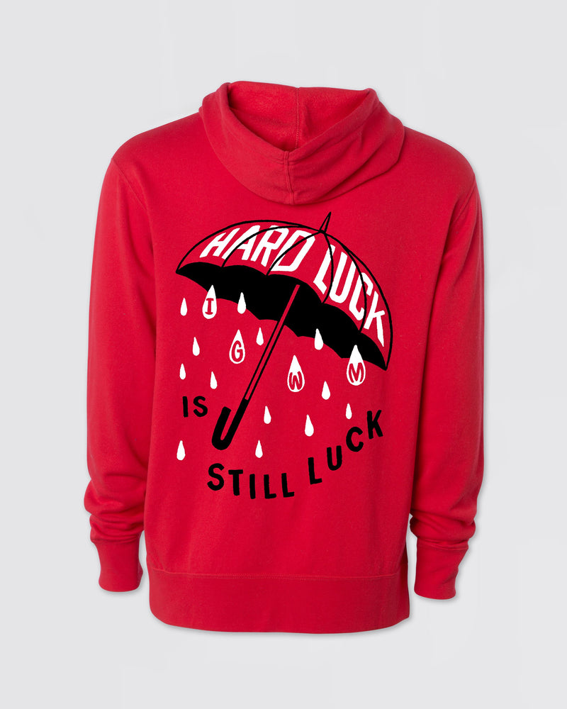 in God We Must Hard Luck Red Hoodie Red / L